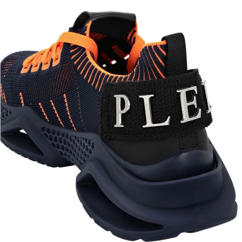 Philipp Plein Runner Iconic Navy Orange Techno Mesh Sneakers - Picture 9 of 12